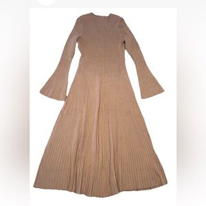 Edited Woman’s XXL Tan Ribbed Flair Knit Sweater Dress NWT, $149 MSRP